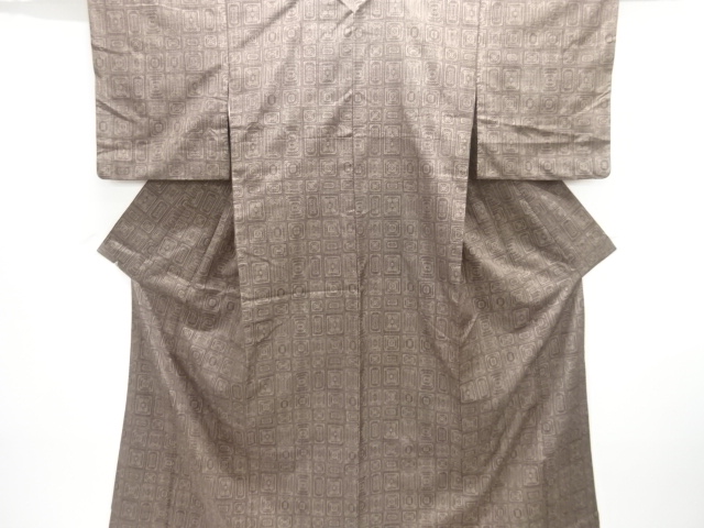 JAPANESE KIMONO / TOKAMACHI TSUMUGI / WOVEN GEOMETRIC